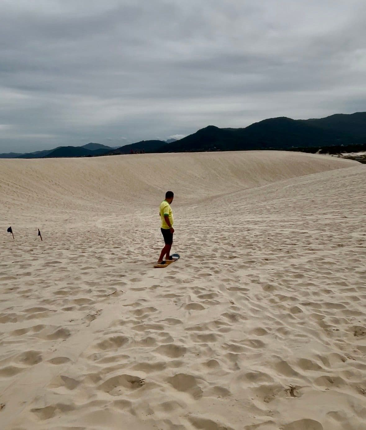 sand board in Joaquina Dunes in Florianópolis
